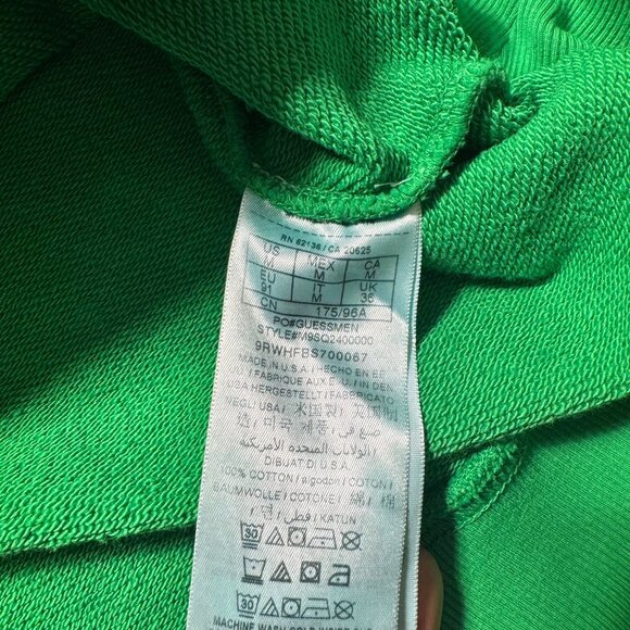 Guess USA x Jon & Vinny's Italian Green Hoodie Sweatshirt Made in USA Medium NEW - Picture 9 of 12
